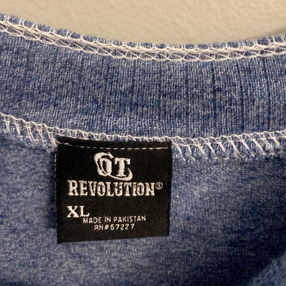 OT Revolution New NWOT Blue Henley Short Sleeve Shirt Men’s XL - Picture 3 of 3